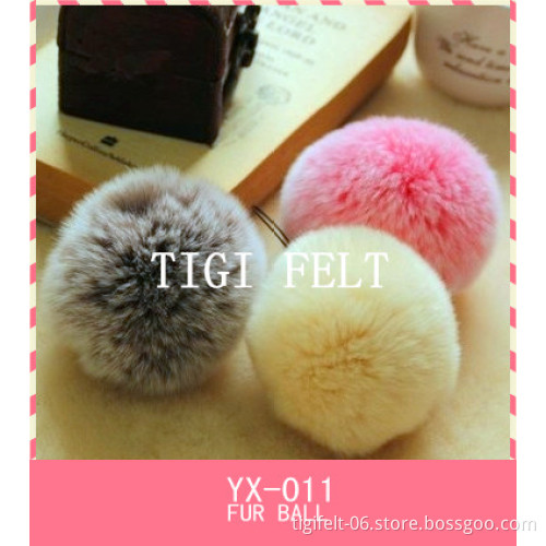 colourful rabbit fur pom pom ball for keyring and bags